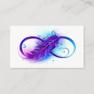 Infinity with Purple Feather Enclosure Card