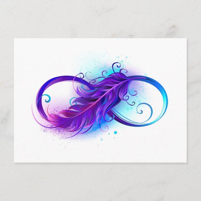 Infinity with Purple Feather Enclosure Card (Front)
