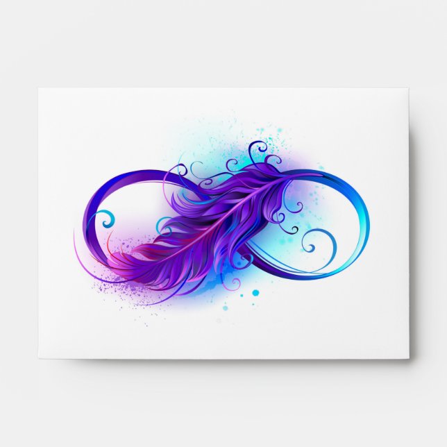 Infinity with Purple Feather Envelope (Front)