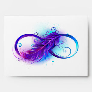 Infinity with Purple Feather Envelope