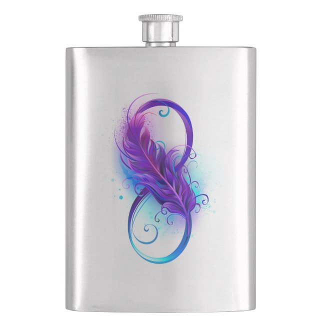 Infinity with Purple Feather Flask (Front)