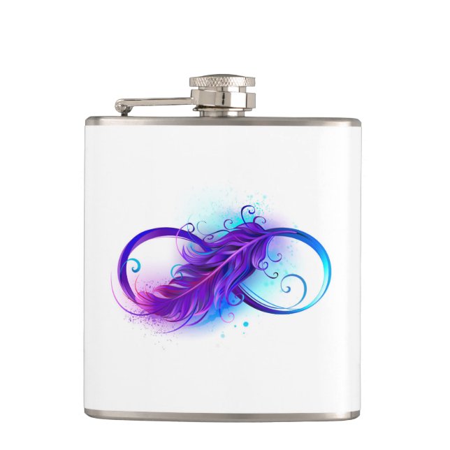 Infinity with Purple Feather Flask (Front)