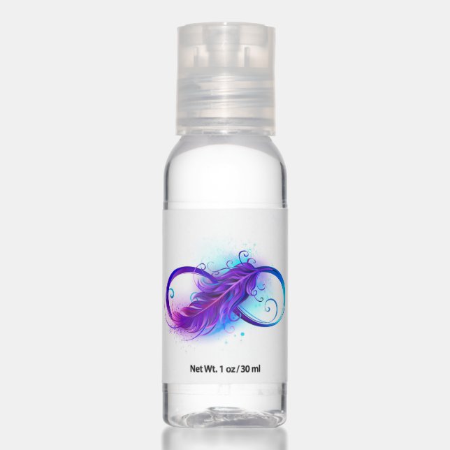 Infinity with Purple Feather Hand Sanitizer (Front)