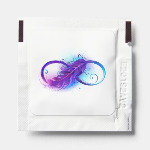 Infinity with Purple Feather Hand Sanitizer Packet