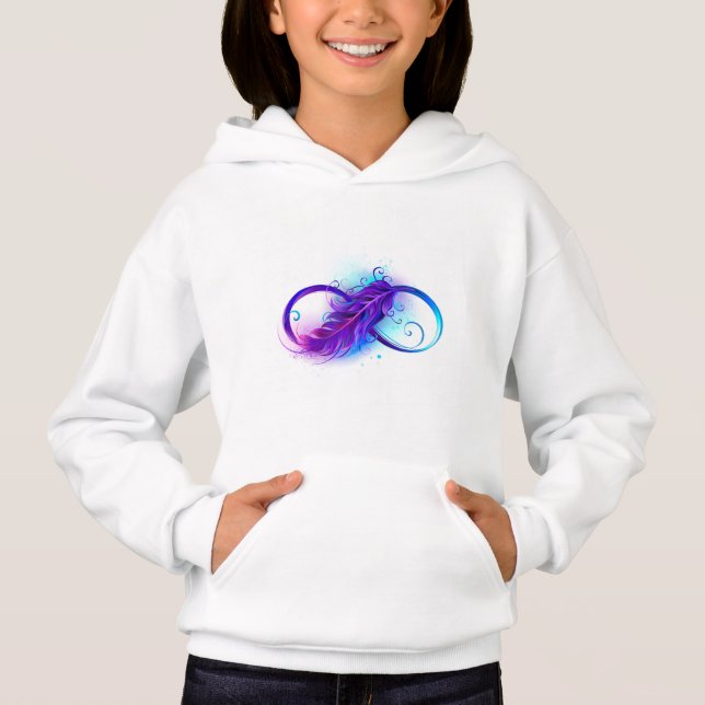Infinity with Purple Feather Hoodie (Front)
