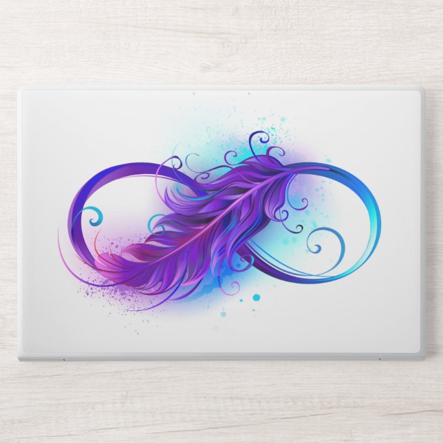 Infinity with Purple Feather HP Laptop Skin (Front)
