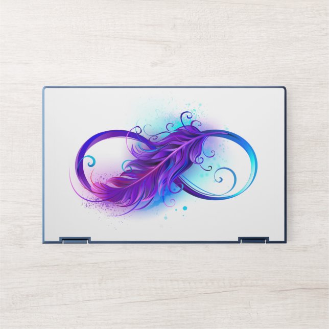 Infinity with Purple Feather HP Laptop Skin (Front)