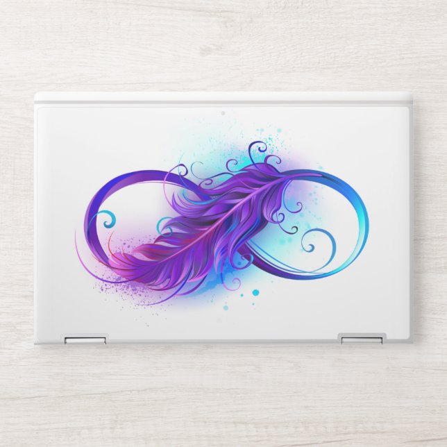 Infinity with Purple Feather HP Laptop Skin (Front)