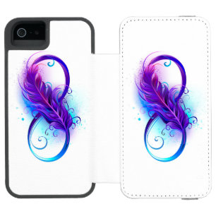 Infinity with Purple Feather iPhone SE/5/5s Wallet Case