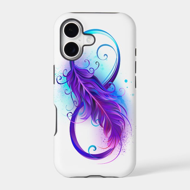 Infinity with Purple Feather Iphone Case (Back)