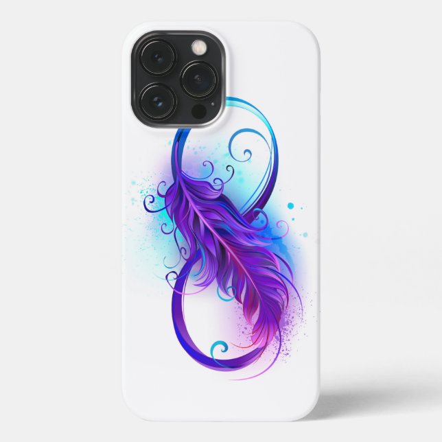 Infinity with Purple Feather iPhone Case (Back)