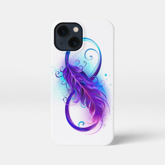 Infinity with Purple Feather iPhone Case (Back)