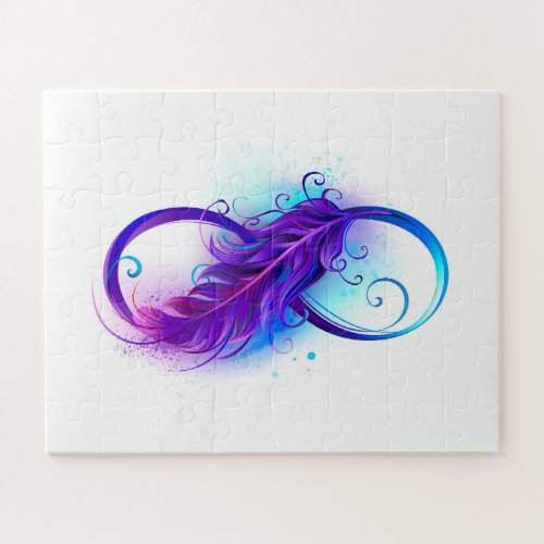 Infinity with Purple Feather Jigsaw Puzzle