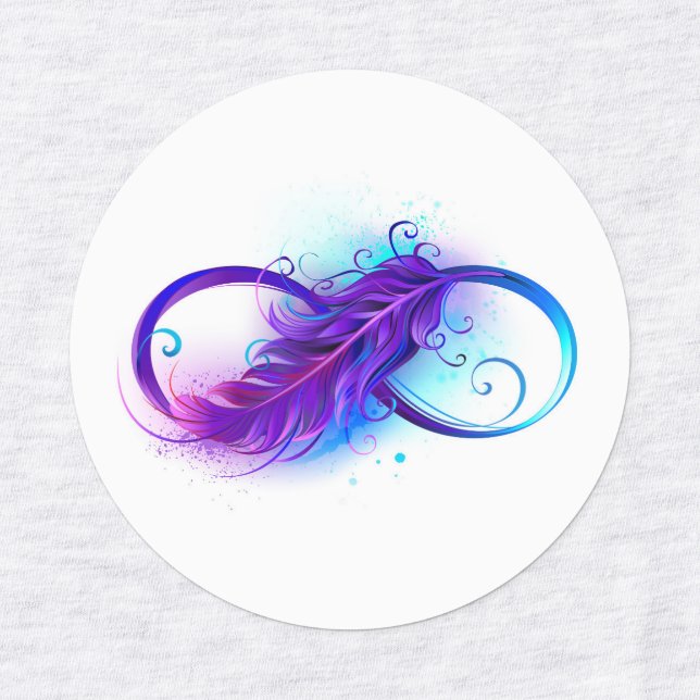 Infinity with Purple Feather Kids' Labels (Design 1)