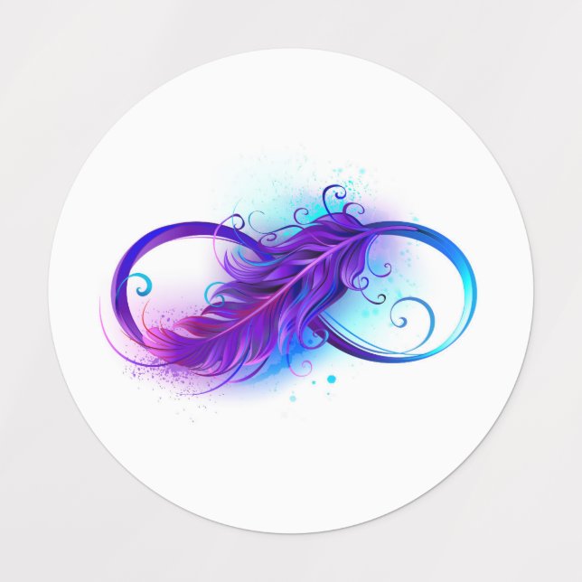 Infinity with Purple Feather Kids' Labels (Design 1)