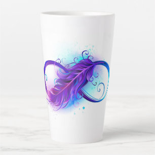 Infinity with Purple Feather Latte Mug