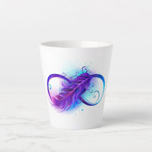 Infinity with Purple Feather Latte Mug