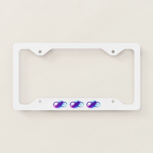 Infinity with Purple Feather License Plate Frame (Front)
