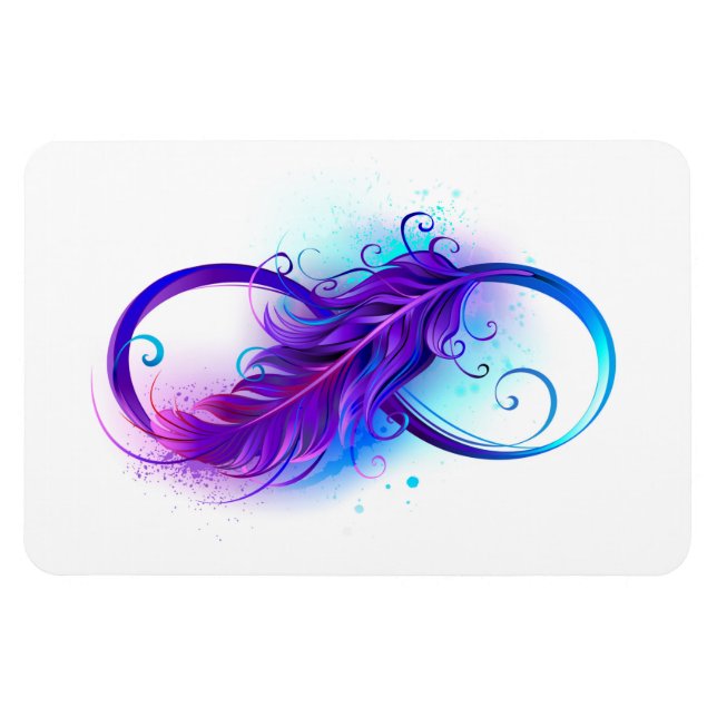 Infinity with Purple Feather Magnet (Horizontal)