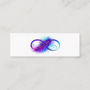 Infinity with Purple Feather Mini Business Card