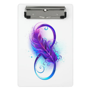 Infinity with Purple Feather Mini Clipboard
