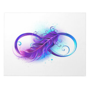 Infinity with Purple Feather Notepad