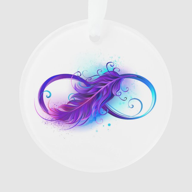 Infinity with Purple Feather Ornament (Front)