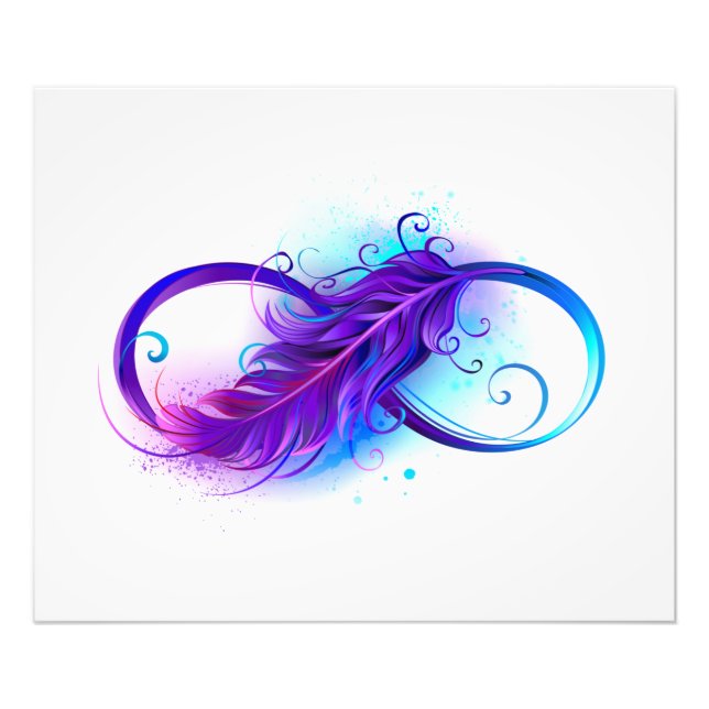 Infinity with Purple Feather Photo Print (Front)