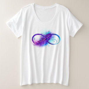 Infinity with Purple Feather Plus Size T-Shirt