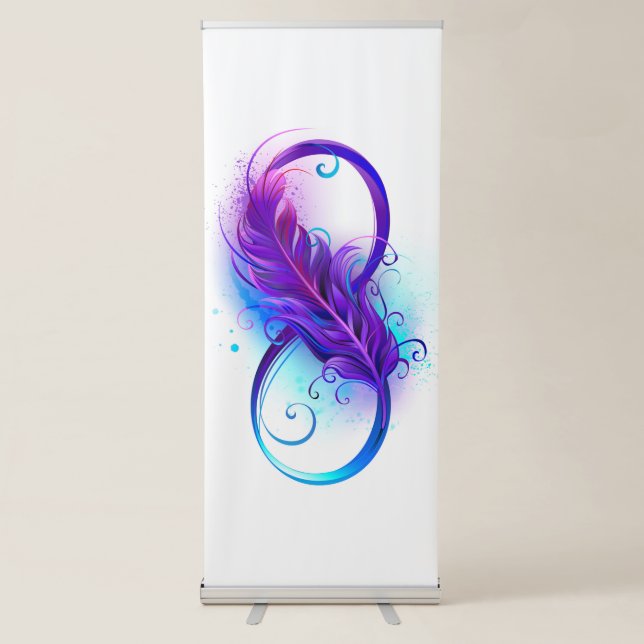 Infinity with Purple Feather Retractable Banner (Front)