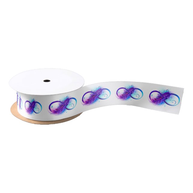 Infinity with Purple Feather Satin Ribbon (Spool)