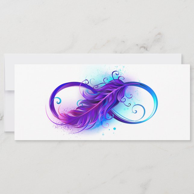 Infinity with Purple Feather Save The Date (Front)