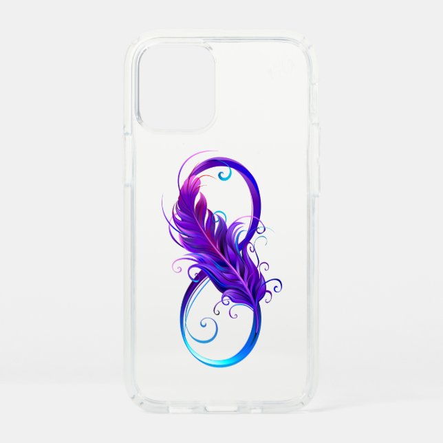 Infinity with Purple Feather Speck iPhone 12 Mini Case (Front)