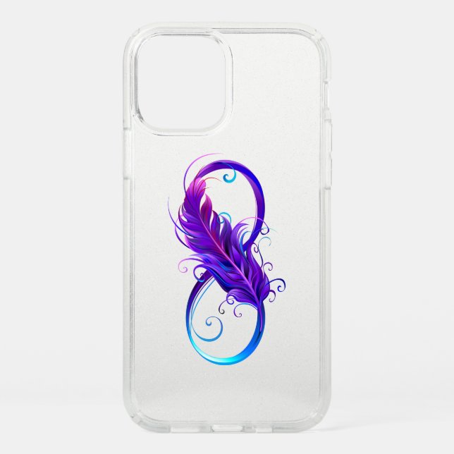 Infinity with Purple Feather Speck iPhone 12 Pro Case (Front)