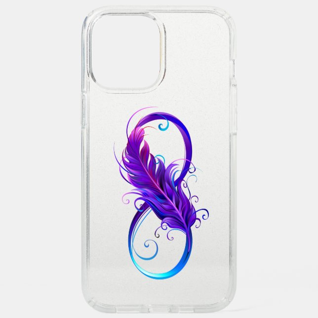 Infinity with Purple Feather Speck iPhone 12 Pro Max Case (Front)