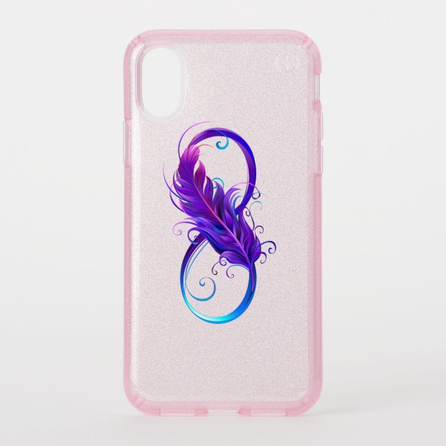 Infinity with Purple Feather Speck iPhone XS Case (Front)
