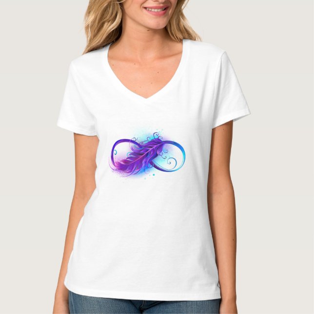 Infinity with Purple Feather T-Shirt (Front)