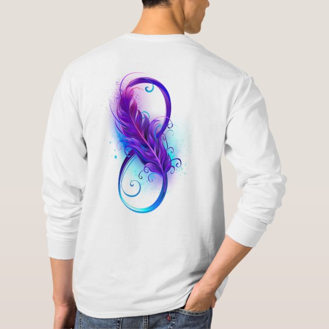 Infinity with Purple Feather T-Shirt (Back)