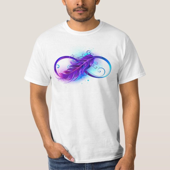 Infinity with Purple Feather T-Shirt (Front)