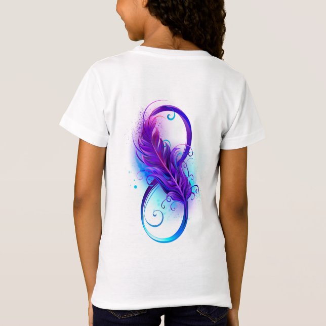 Infinity with Purple Feather T-Shirt (Back)