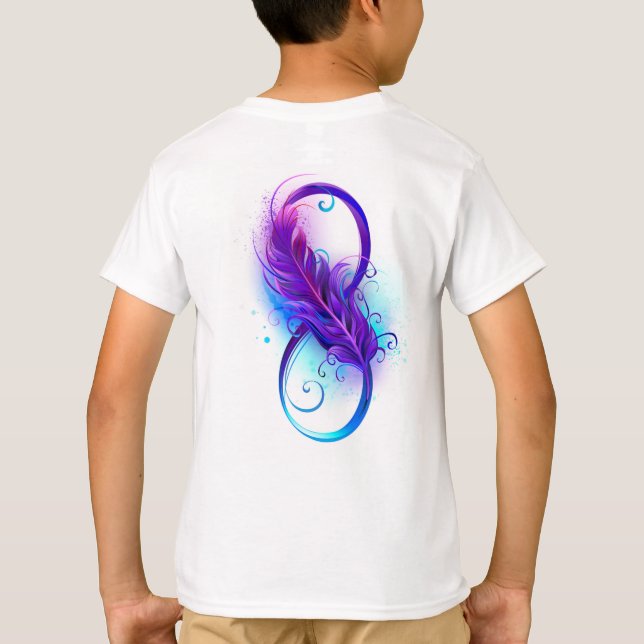Infinity with Purple Feather T-Shirt (Back)