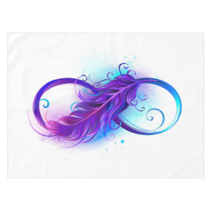 Infinity with Purple Feather Tablecloth