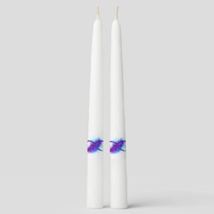 Infinity with Purple Feather Taper Candle