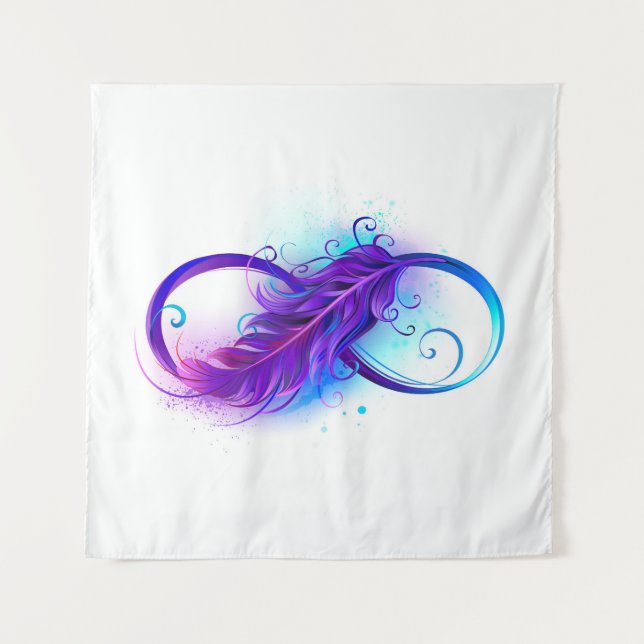 Infinity with Purple Feather Tapestry (Front)