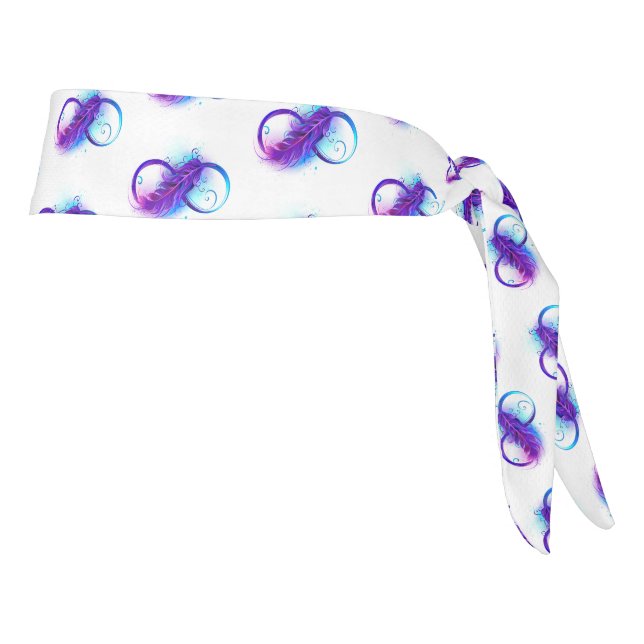 Infinity with Purple Feather Tie Headband (Rotate 90)