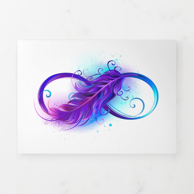 Infinity with Purple Feather Tri-Fold Program (Cover)