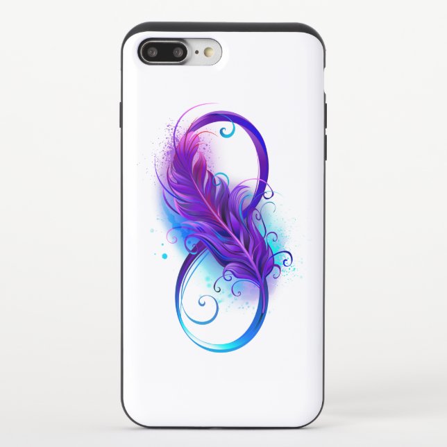 Infinity with Purple Feather Uncommon iPhone Case (Back)