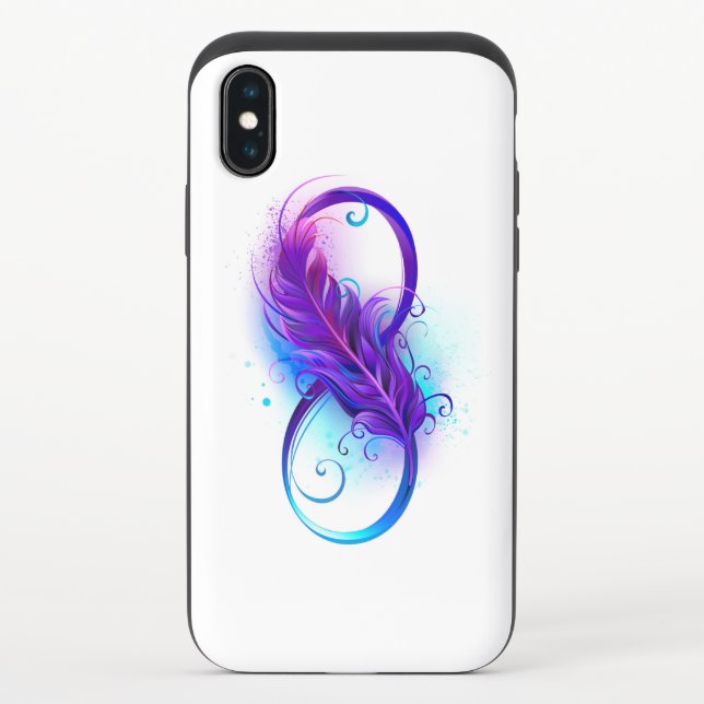 Infinity with Purple Feather Uncommon iPhone Case (Back)