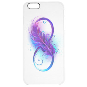 Infinity with Purple Feather Clear iPhone 6 Plus Case