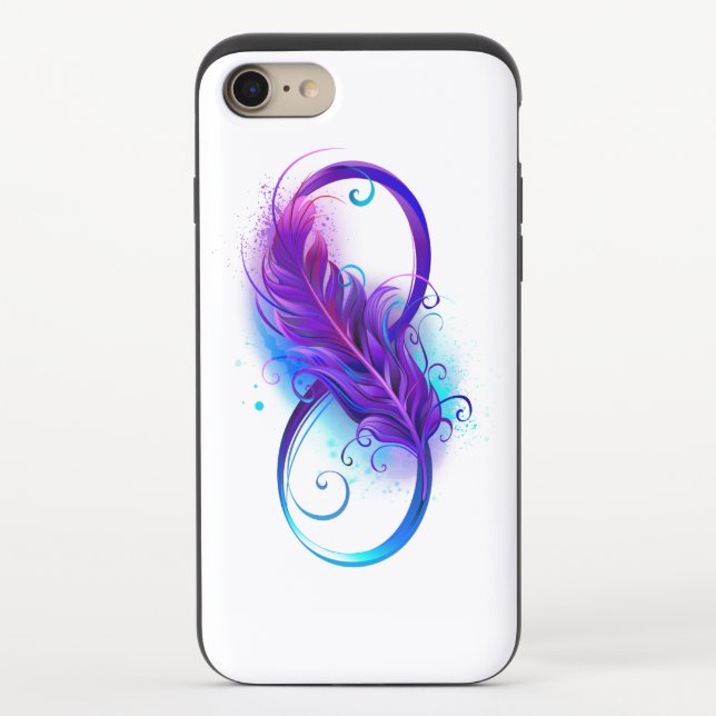 Infinity with Purple Feather Uncommon iPhone Case (Back)
